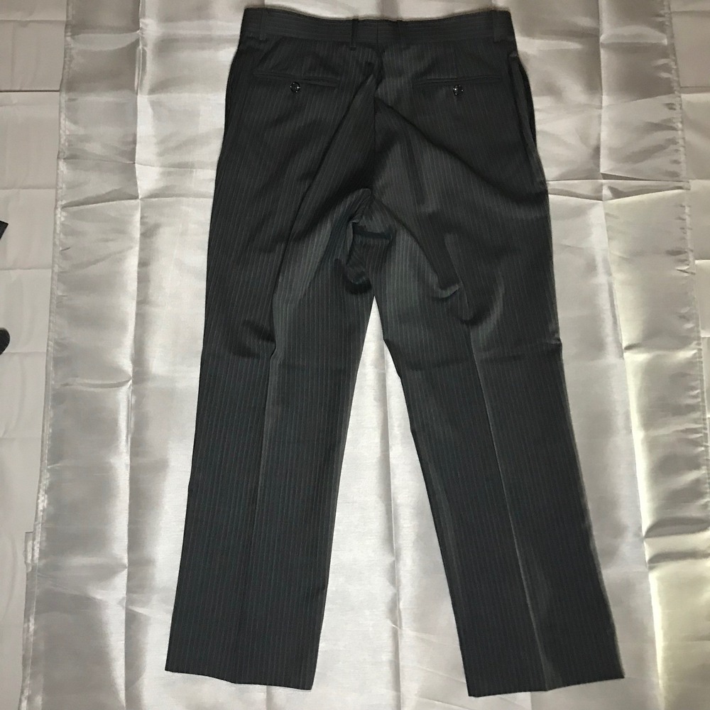 Tommy Hilfiger Mens 100% Wool Pinstripe Suit Charcoal Grey 40R Jacket 34R Pants - Picture 4 of 16